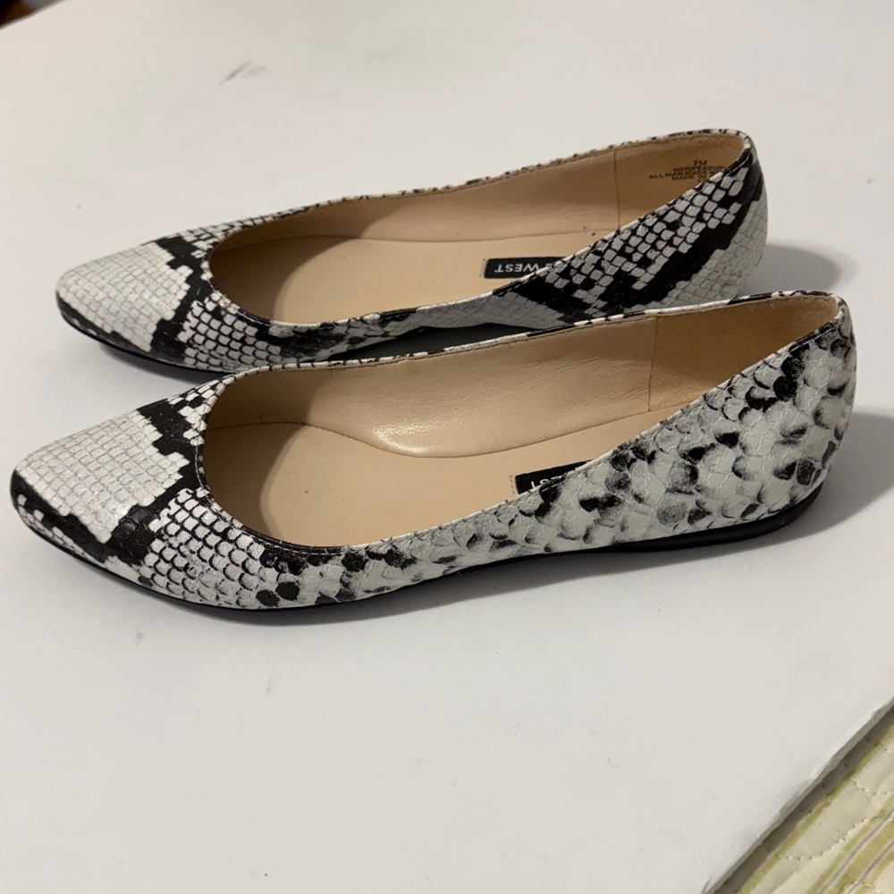 Nine West Snakeskin Patterned Flats - Picture 3 of 6